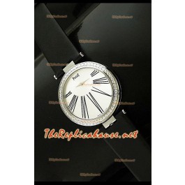 Piaget Altiplano Dial Time Swiss Quartz Montre avec Bracelet Cuir Noir