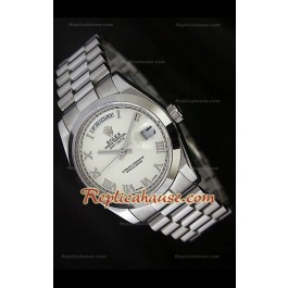 Rolex DayDate Swiss Replica Montre avec Cadran Blanc