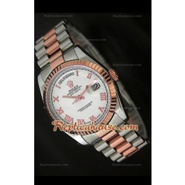Rolex DayDate Swiss Replica Montre Bicolore Or Rose