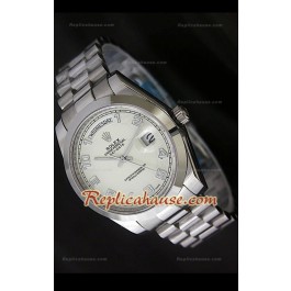 Rolex DayDate Swiss Replica Montre avec Cadran Blanc