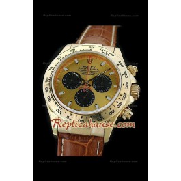 Rolex Daytona Cosmograph Swiss Replica Montre avec Cadran en Or