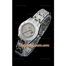Rolex Datejust Femmes Swiss Replica Montre avec Cadran Gris Chiffres Arabes