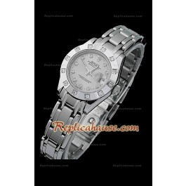 Rolex Datejust Femmes Swiss Replica Montre avec Cadran Gris Index de Diamants