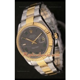 Replica Datejust Mens Montre Bicolore et Cadran Gris