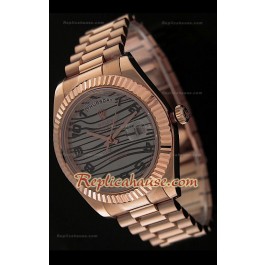 Rolex Day Date Pink Gold Swiss Replica Montre - 41 mm