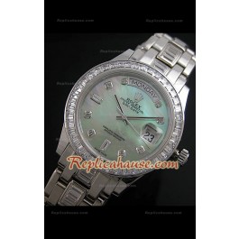 Rolex Day Date Swiss Replica Montre avec Cadran Nacré Vert