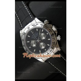 Rolex Daytona Swiss Montre avec Cadran Noir avec Sous Cadrans d'Argent