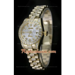 Replica Datejust Rolex Femmes Japanese Montre en Or
