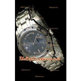 Rolex Day Date Swiss Replica Montre - Taille Moyenne - 37 mm avec Cadran Bleu 