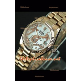 Rolex Datejust Ladies Japanese Montre avec Boîtier en Or Rose - 31 mm