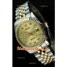 Rolex Imitation Datejust Montre Japonaise pour Homme avec Cadran Or - 41MM