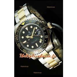Rolex GMT Masters II Deux Tons Reproduction Montre Suisse - Index Heures Super Lumineux 
