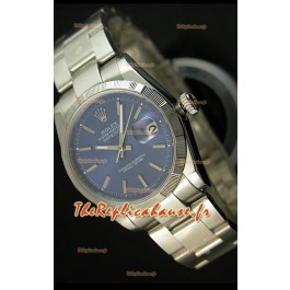 Rolex Imitation Datejust Montre Suisse Cadran Bleu avec Index Bâtonnets