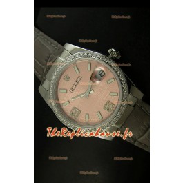 Rolex Imitation Datejust Montre Suisse Reproduction - 37MM - Cadran Champagne/Bracelet Gris