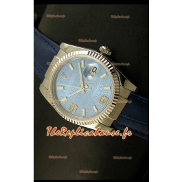 Rolex Imitation Datejust Montre Suisse Reproduction - 37MM - Cadran/Bracelet Bleu