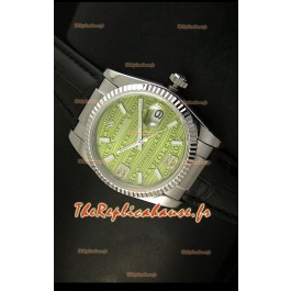 Rolex Imitation Datejust Montre Suisse Reproduction - 37MM - Cadran/Bracelet Vert