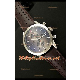 Tag Heuer SLR 300 Chronograph Montre avec Bracelet en Cuir - Cadran Marron