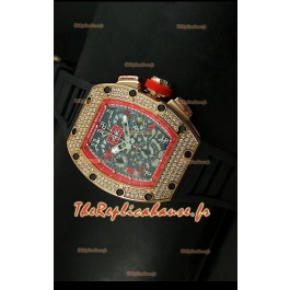 Richard Mille Edition Filippe Massa Reproduction Montre Suisse en Titane avec Boitier en Or Rose