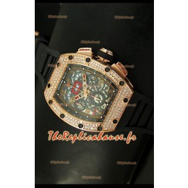 Richard Mille Edition Filippe Massa Reproduction Montre Suisse en Titane avec Boitier en Or Rose