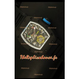 Montre en titane avec lunette en carbone forgé Richard Mille RM036 Jean Todt - Édition toute blanche et bleue
