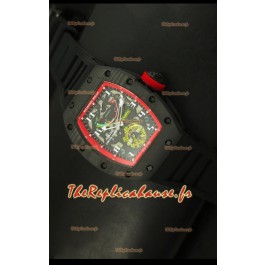 Montre en titane avec lunette en carbone forgé Richard Mille RM036 Jean Todt - Édition rouge