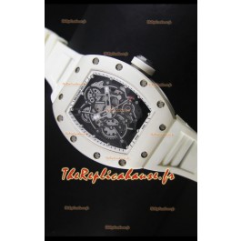 Réplique de montre suisse Richard Mille RM055 Bubba Watson blanche