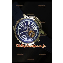 Montre Roger Dubuis Excalibur Tourbillon avec mouvement japonais - Cadran bleu