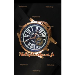 Montre Roger Dubuis Excalibur Tourbillon - Cadran noir avec plaquage or rose