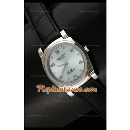 Rolex Cellini Swiss Quartz Replica Montre avec Face en Argent