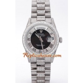 Rolex Replique Day Date Silver - Diamond