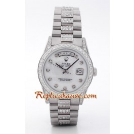 Rolex Replique Day Date Silver - Diamond