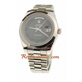 Rolex Replique Day Date II Silver Montre Suisse - 41MM