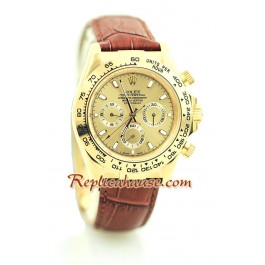 Rolex Replique Daytona 18K d' or Montre with Bracelet en Cuir