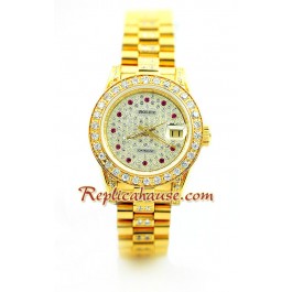 Rolex Replique Datejust Femmes d' or - Diamonds Dial Montre