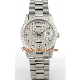Rolex Replique Day Date Silver - Diamond