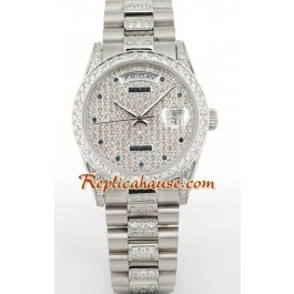 Rolex Replique Day Date Silver - Diamond