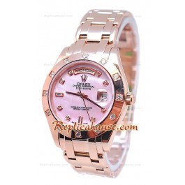 Rolex Day Date Diamond Bezel and Hour Markers Or Rose Montre Suisse