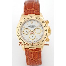 Rolex Replique Daytona 18K d' or Montre with Bracelet en Cuir