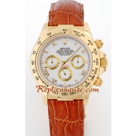 Rolex Replique Daytona 18K d' or Montre with Bracelet en Cuir