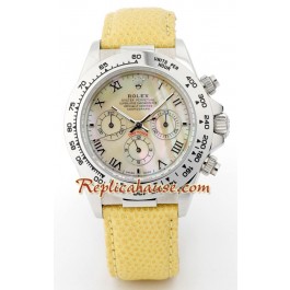 Rolex Replique Daytona Yellow Leather Hommes Montre