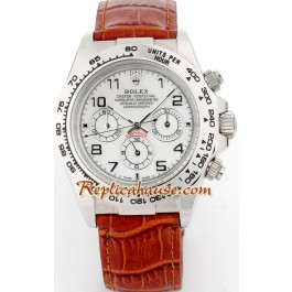 Rolex Replique Daytona Montre with Bracelet en Cuir
