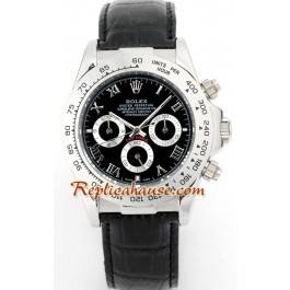 Rolex Replique Daytona Montre with Bracelet en Cuir