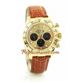 Rolex Replique Daytona 18K d' or Montre with Bracelet en Cuir