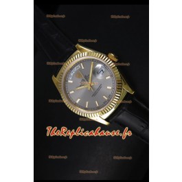 Réplique de montre suisse en or jaune Rolex Day Date 36MM - Cadran gris