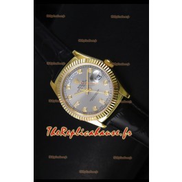 Réplique de montre suisse en or jaune Rolex Day Date 36MM - Cadran gris