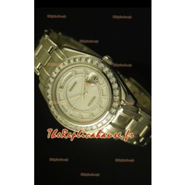 Montre suisse Day Date Rolex avec boîtier en acier inoxydable 