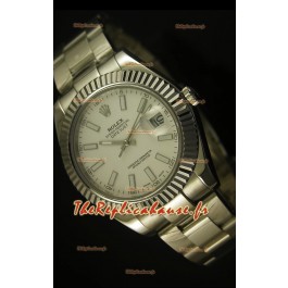 Montre suisse Rolex Datejust avec cadran blanc - 2836-2 ETA 