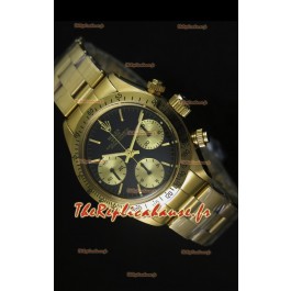 Cosmographe Rolex Daytona 6265 avec cadran noir dans boîtier or