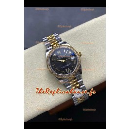 Montre Rolex Super Clone Datejust 31 mm, cadran noir, or jaune, Super Clone