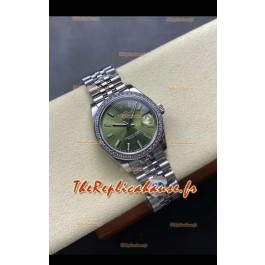 Montre Rolex Super Clone Datejust 31 mm, cadran vert, boîtier en acier, Super Clone